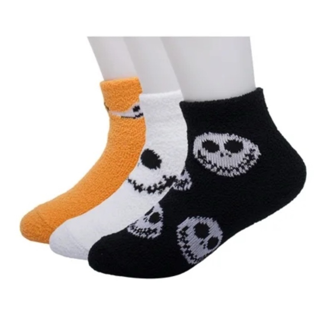 Nightmare Before Christmas Black & Orange Cozy 3pk Socks size 12-24 Months-NWT
